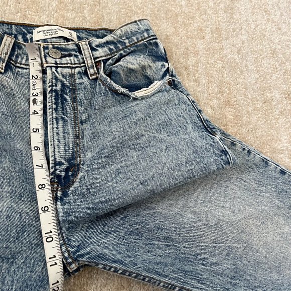 Abercrombie & Fitch The 90's Straight Ultra High Rise Jean 25 / 0 Blue - Picture 6 of 8